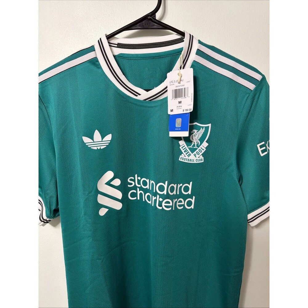 adidas Liverpool FC Soccer Jersey Shirt Green Size M Standard Chartered New NWT